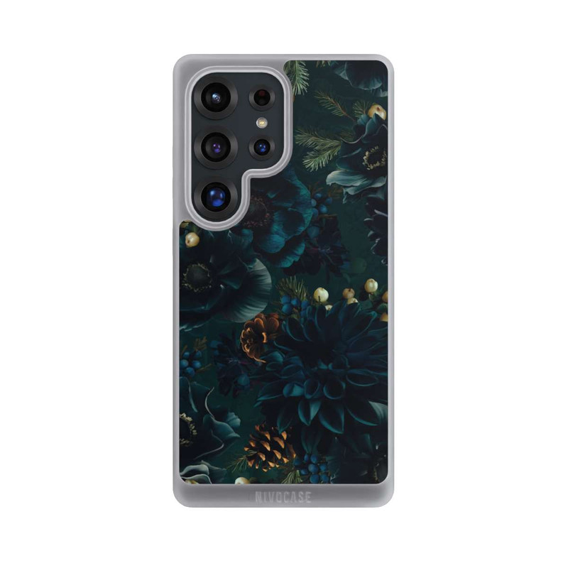 Galaxy S25 Ultra NIVOpure Blumenmuster Grün und Blau