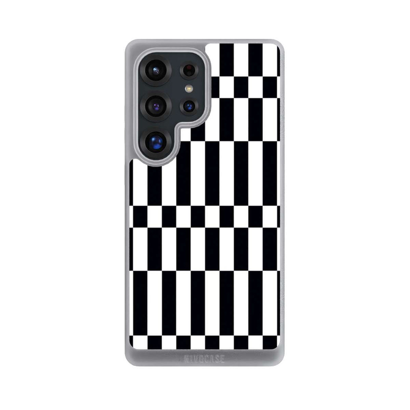 Galaxy S25 Ultra NIVOpure Checked Abstract Bold Black and White Color Block