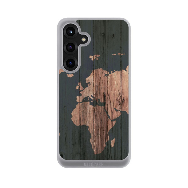 Galaxy S25 + NIVOpure Wooden World Map