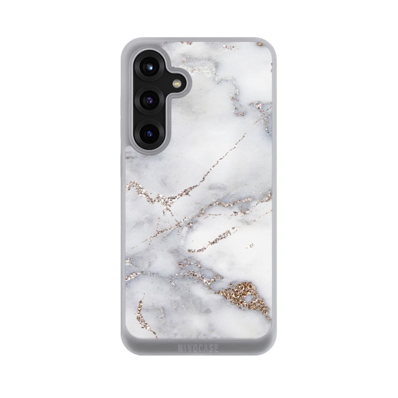 Galaxy S25 + NIVOpure Marbre Argent Scintillant Look
