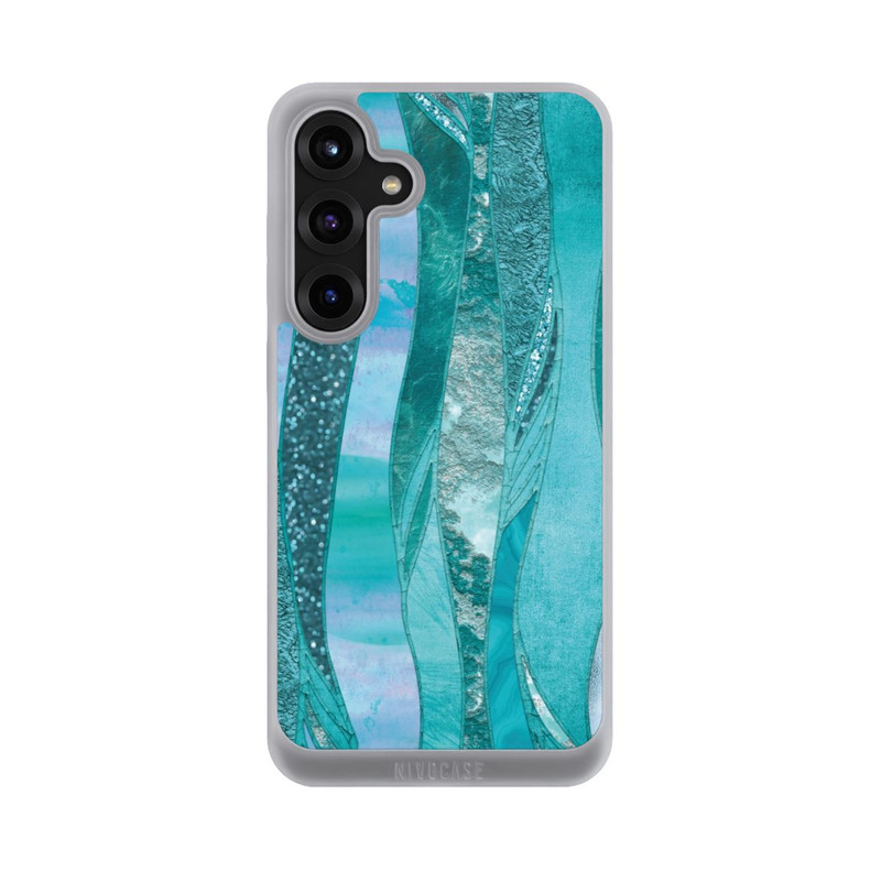 Galaxy S25 + NIVOpure Look pailleté glamour bleu