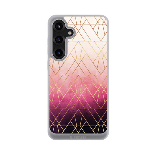 Samsung Galaxy S25+  NIVOpure Pink Ombre Dreiecke Golddruck