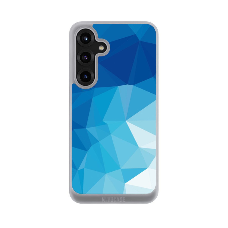Galaxy S25 + NIVOpure Polygonales blaues Mosaik