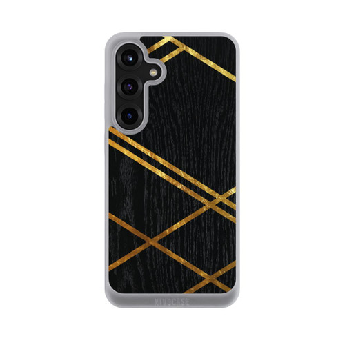 Samsung Galaxy S25+  NIVOpure Schwarzes geometrisches Muster Goldene Streifen