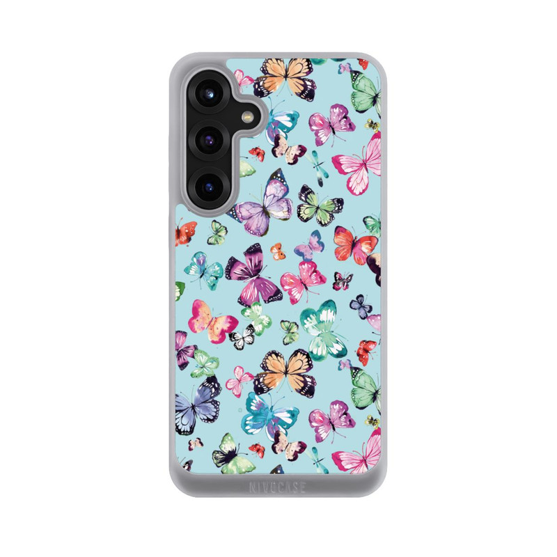 Galaxy S25 + NIVOpure Schmetterlinge rosa orange blau