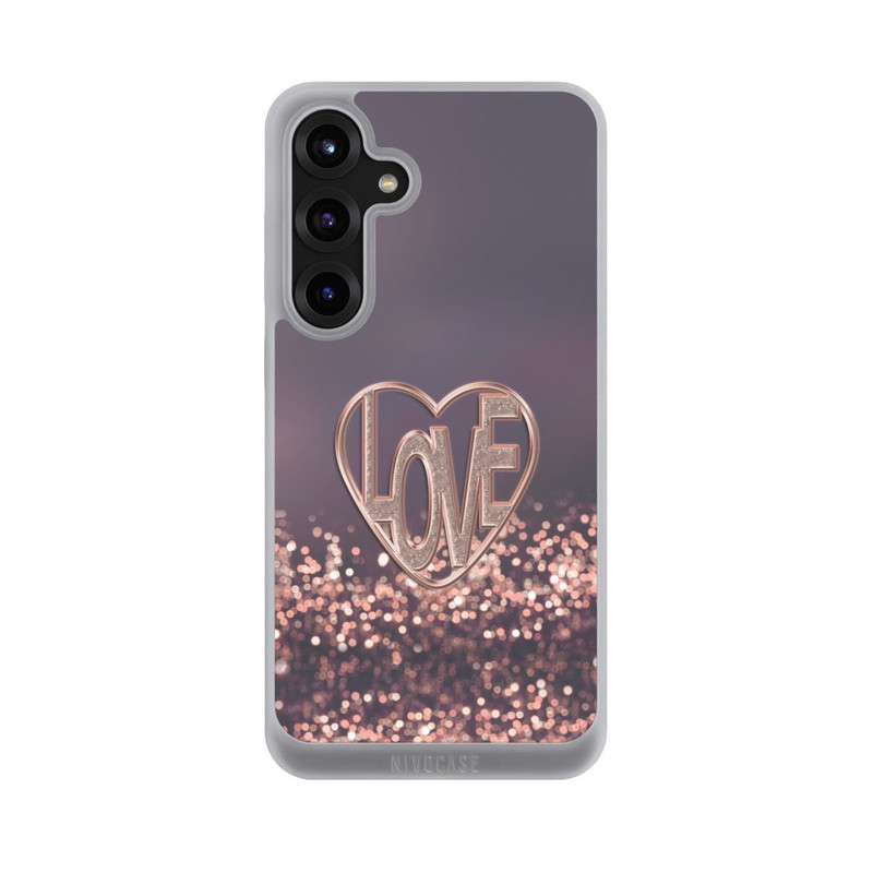 Galaxy S25 + NIVOpure LOVE Glitzerrosa