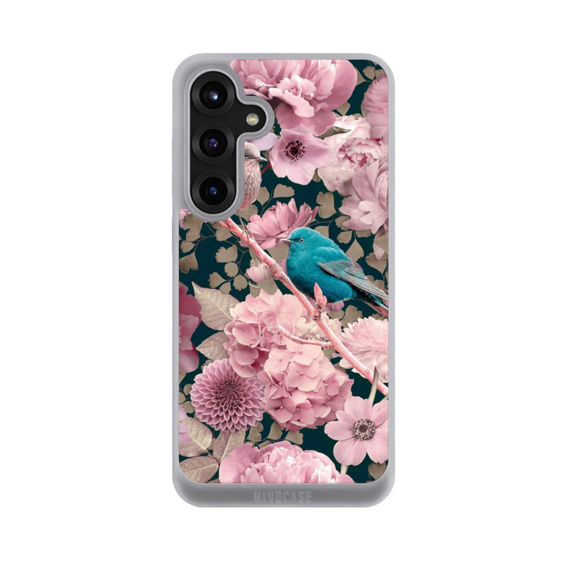 Galaxy S25 + NIVOpure Sparrows in Pink Flower Pattern