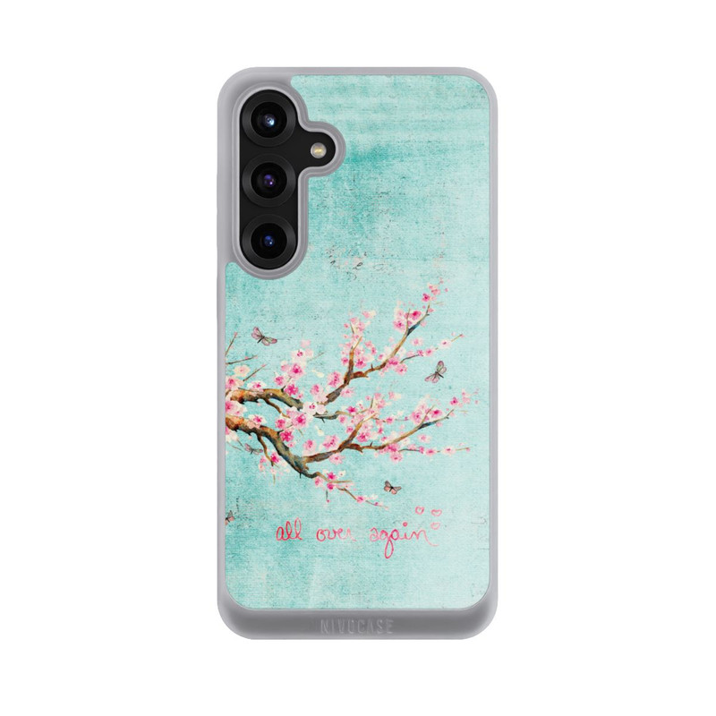 Galaxy S25 + NIVOpure Motif d'arbre en fleurs de cerisier bleu