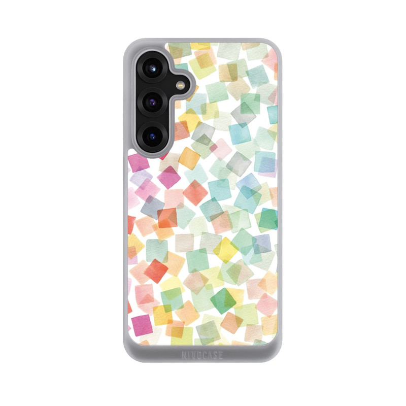 Galaxy S25 + NIVOpure Konfetti geometrische Plaids Regenbogen