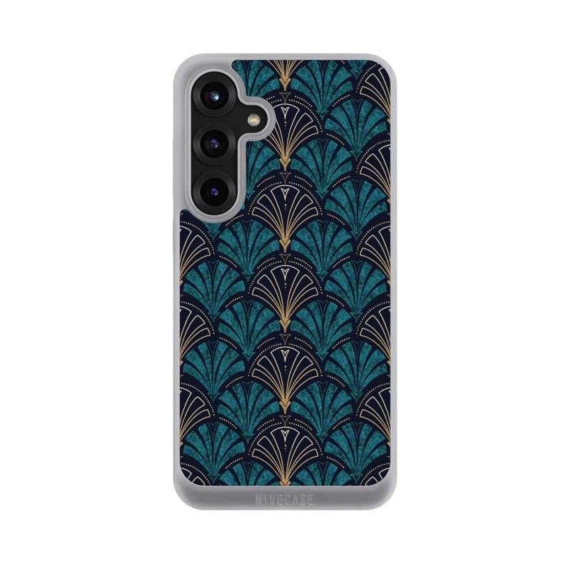 Galaxy S25 + NIVOpure Art Deco Teal Gold Seamless