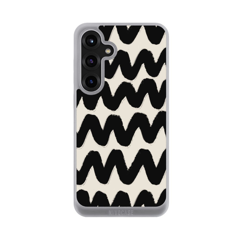 Galaxy S25 + NIVOpure Schwarzes Wellenmuster