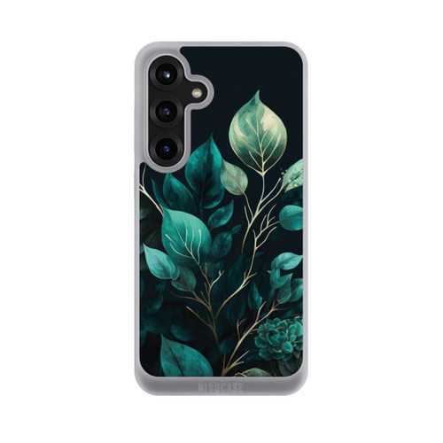 Samsung Galaxy S25+  NIVOpure Grüne Eukalyptus Blätter mit dunklem Hintergrund mit KI
