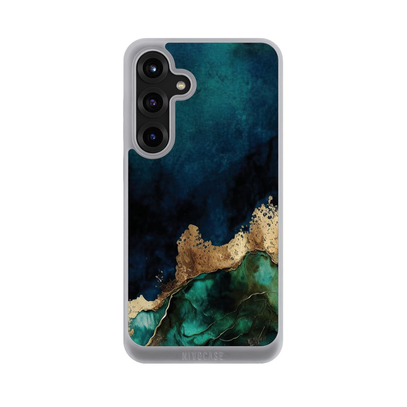 Galaxy S25 + NIVOpure Petrolblau mit Gold