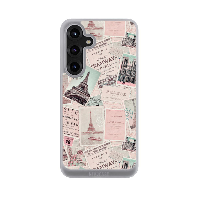 Galaxy S25 + NIVOpure Vintage Paris Postcards Pattern