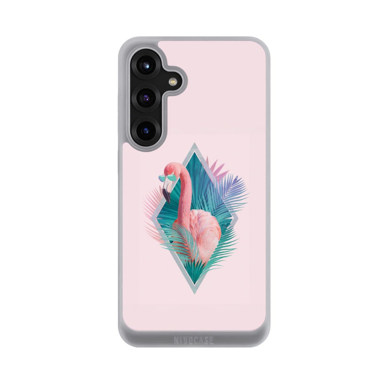 Galaxy S25 + NIVOpure Feuilles tropicales Flamant