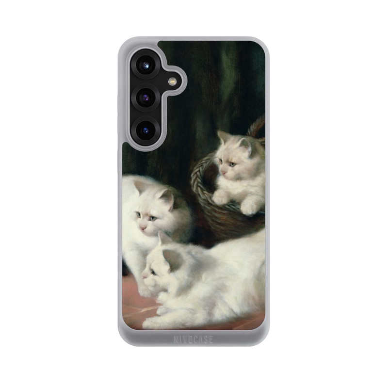 Galaxy S25 + NIVOpure Three White Angora Kittens