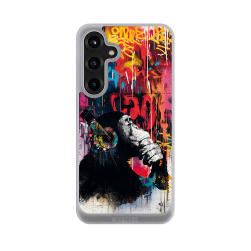 Samsung Galaxy S25+  NIVOpure Affe Stereo Kopfhörer Graffiti Street Art Blau