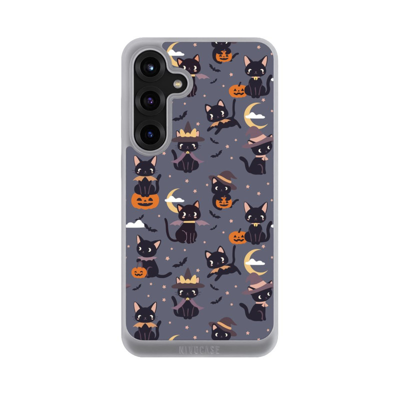 Galaxy S25 + NIVOpure Cute Halloween Witch Cats and Pumpkins