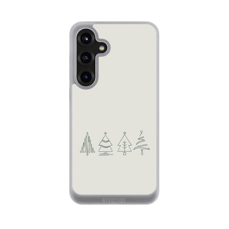 Galaxy S25 + NIVOpure Weihnachtsbäume Line Art Minimalistisch