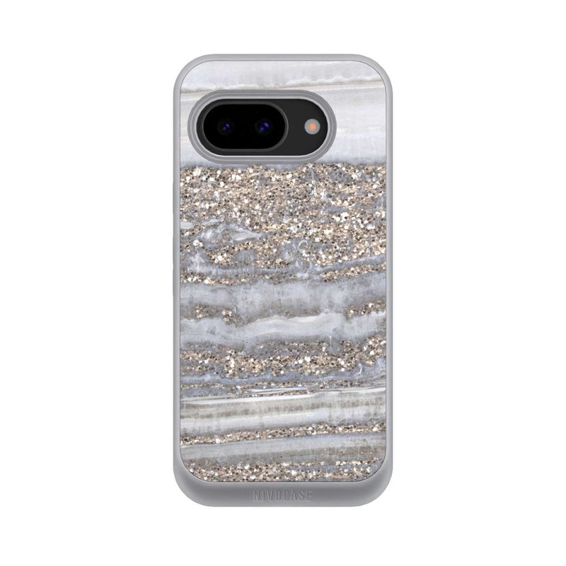 Pixel 9a NIVOpure White Glitter Marble Look