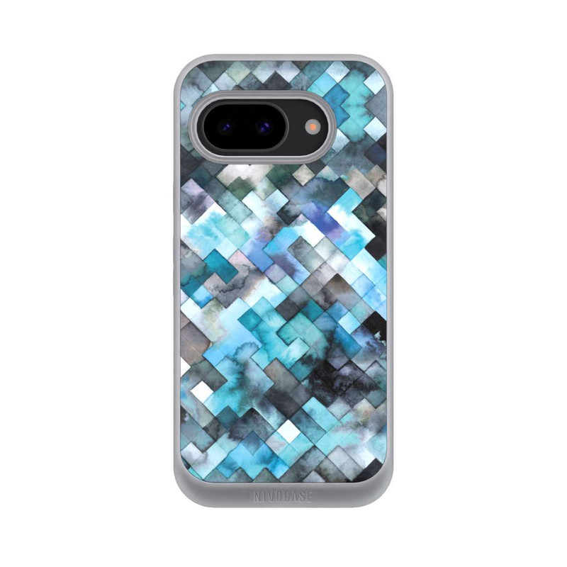 Pixel 9a NIVOpure stimmungsvolles geometrisches Muster blau