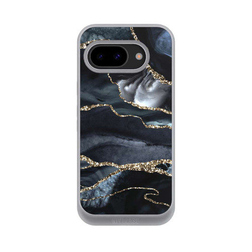 Google Pixel 9a NIVOpure Dunkler Marmor Gold Glitzerlook