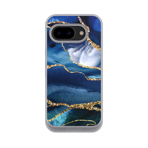 Google Pixel 9a NIVOpure  Blauer Marmor Gold Glitzer Look