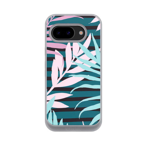 Google Pixel 9a NIVOpure Pastel Jungle Leaves Pink Teal Seamless