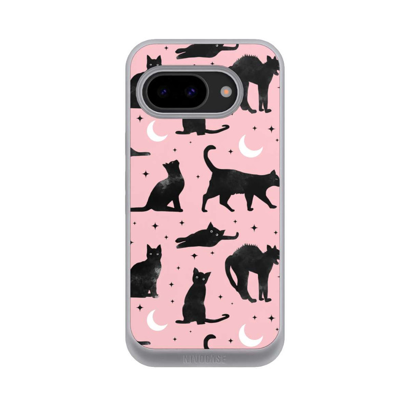 Pixel 9a NIVOpure Lune & Chats Fond Rose