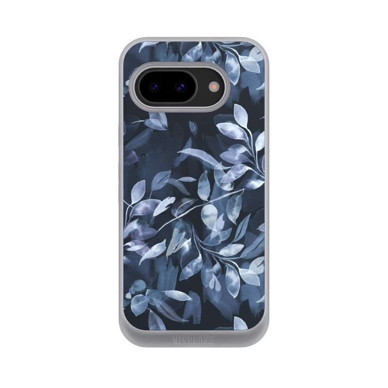 Pixel 9a NIVOpure Mystische Aquarellblätter marineblau