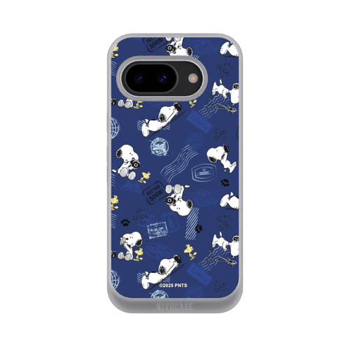 Google Pixel 9a NIVOpure Peanuts Travel Stamps Pattern Blue