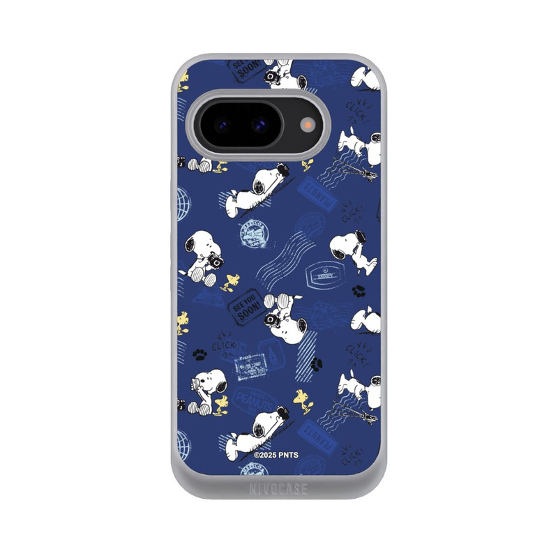 Pixel 9a NIVOpure Peanuts Travel Stamps Pattern Blue