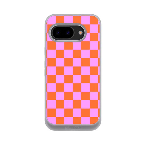 Google Pixel 9a NIVOpure Checked Pattern Orange Pink Small Squares