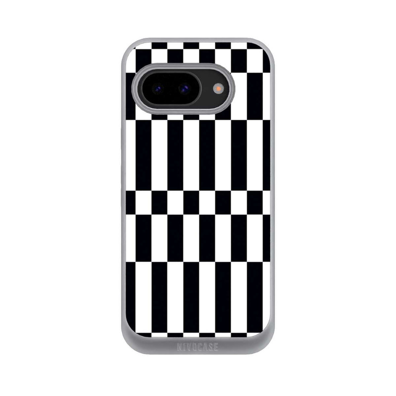 Pixel 9a NIVOpure Checked Abstract Bold Black and White Color Block