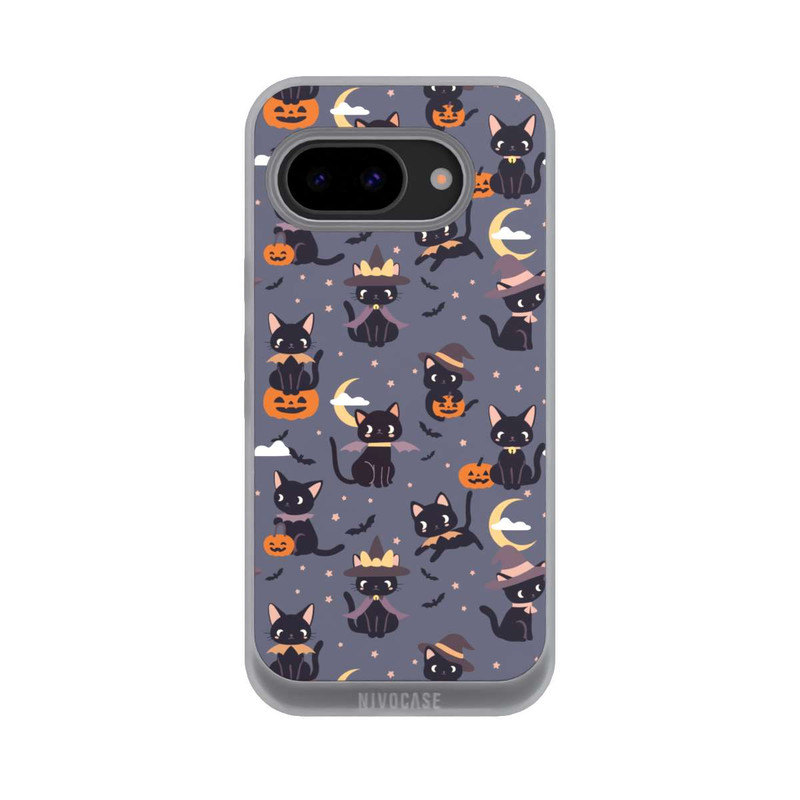 Pixel 9a NIVOpure Cute Halloween Witch Cats and Pumpkins