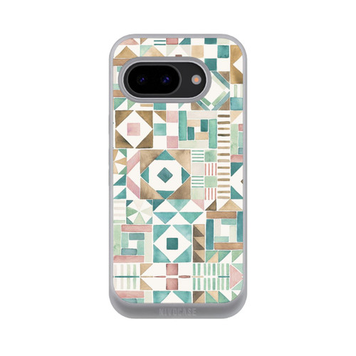 Google Pixel 9a NIVOpure Geometric Blocks Retro Vintage Patchwork Green
