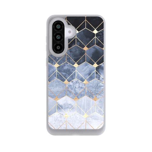 Samsung Galaxy A56 5G NIVOpure Blaue Sechsecke und Diamanten Golddruck