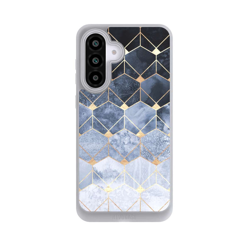 Galaxy A56 5G NIVOpure Blaue Sechsecke und Diamanten Golddruck