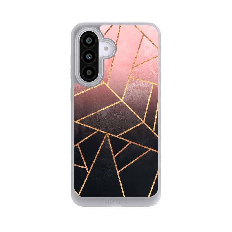Galaxy A56 5G NIVOpure Pinker und Schwarzer Stein Gold Druck