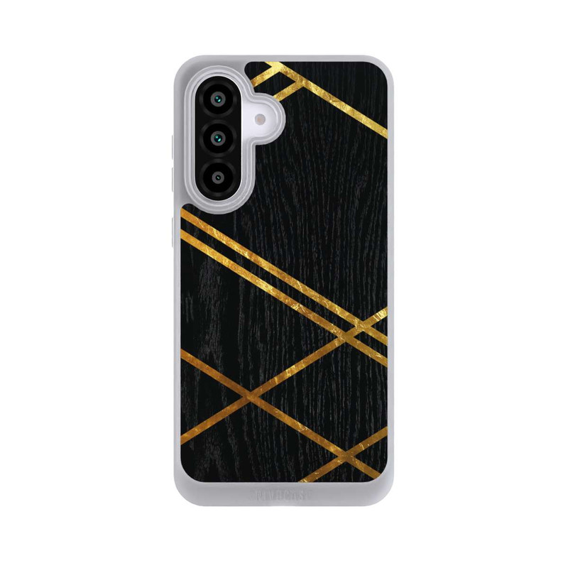 Galaxy A56 5G NIVOpure Black Geometric Pattern Golden Stripes