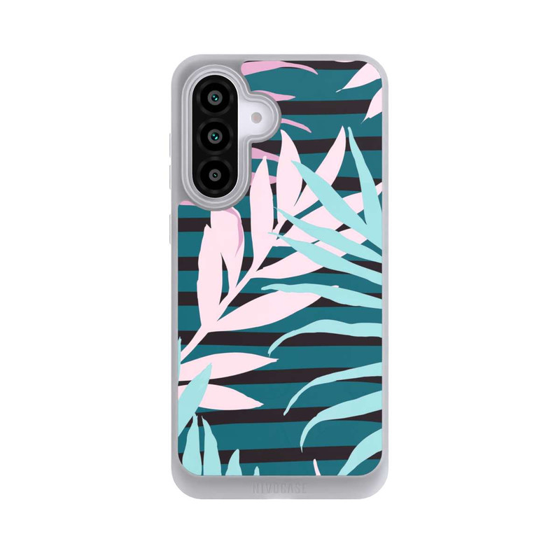 Galaxy A56 5G NIVOpure Pastel Jungle Leaves Pink Teal Seamless