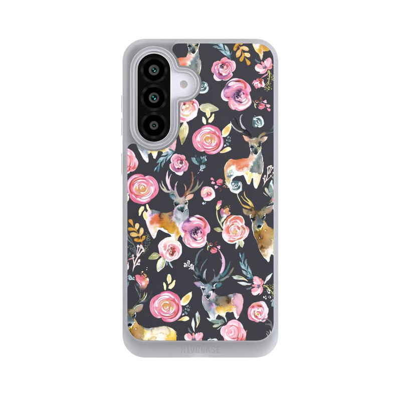 Galaxy A56 5G NIVOpure Hirsche und Blumen Anthrazit
