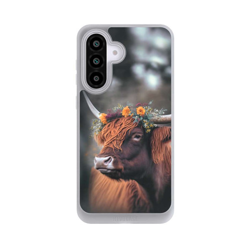 Samsung Galaxy A56 5G NIVOpure Vache des Highlands avec des fleurs avec IA