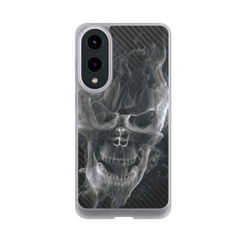 Galaxy S25 Edge NIVOpure rauchender Totenkopf Carbon