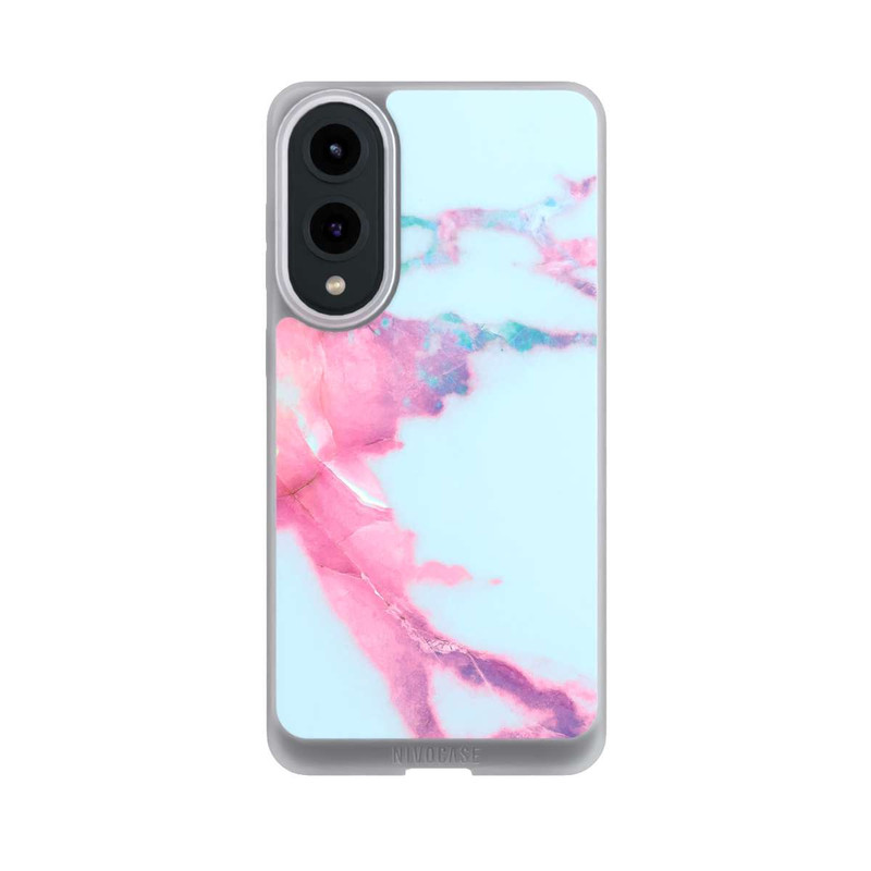 Galaxy S25 Edge NIVOpure Hellblauer schillernder Adermarmor