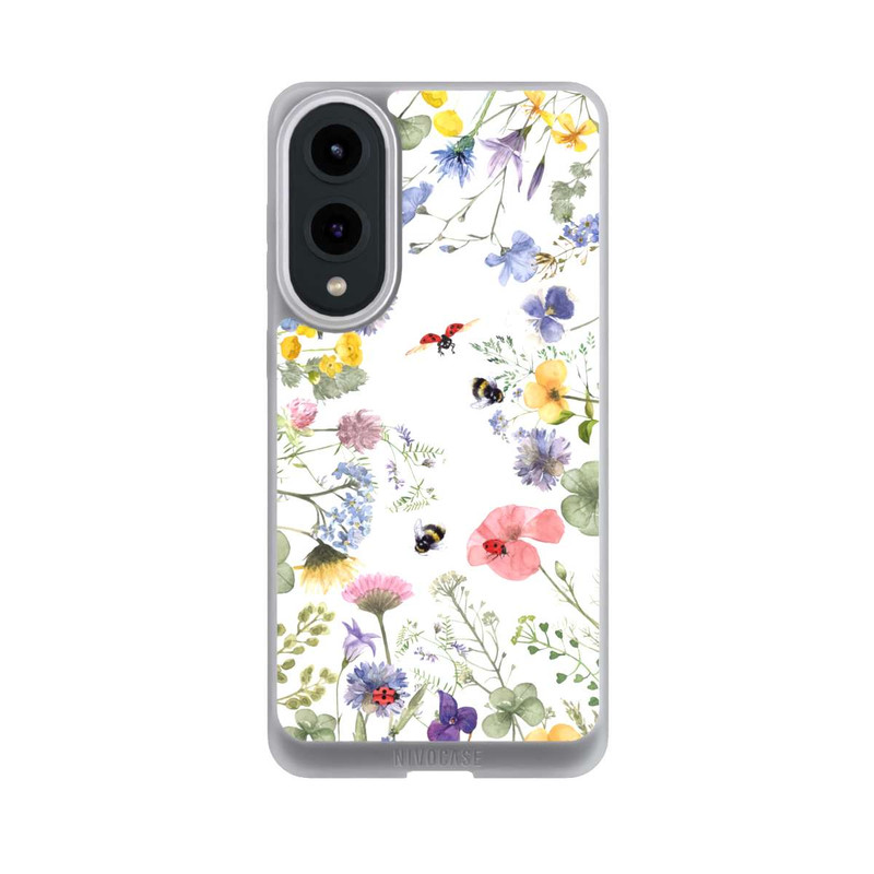 Galaxy S25 Edge NIVOpure Bunte Frühlingsblumen und Bienen