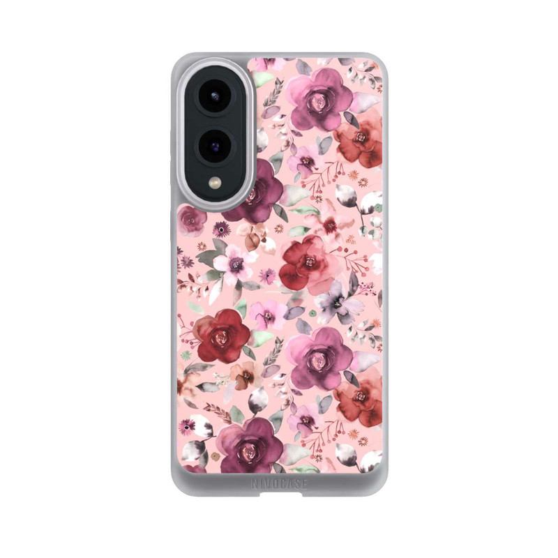 Galaxy S25 Edge NIVOpure Üppiger romantischer Blumenstrauß rosa