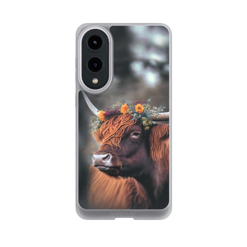 Samsung Galaxy S25 Edge NIVOpure Vache des Highlands avec des fleurs avec IA