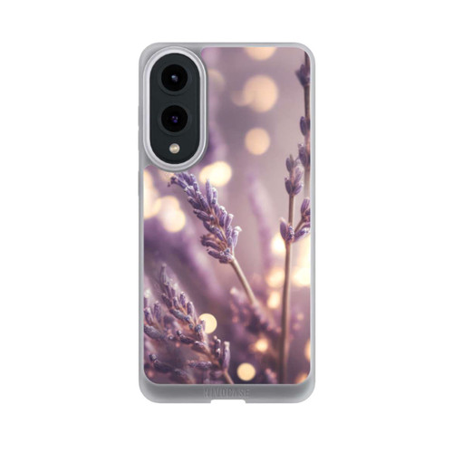 Samsung Galaxy S25 Edge NIVOpure Lavande en gros plan avec IA