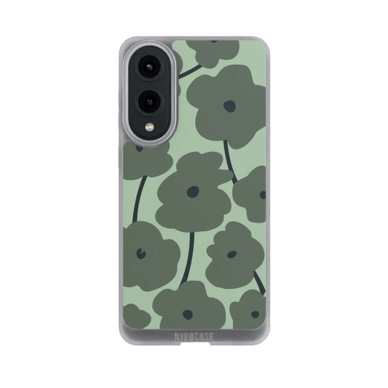 Galaxy S25 Edge NIVOpure Fleurs Minimalistes Vertes